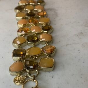 Dana Buchman Gold and Amber-Toned Bracelet